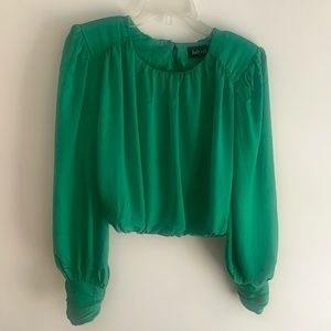 Fabrik polyester long sleeved cropped blouse